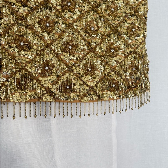 ✦✨ Golden Mardi Gras Beaded Fringe Tank ✨✦ - Picture 3 of 6